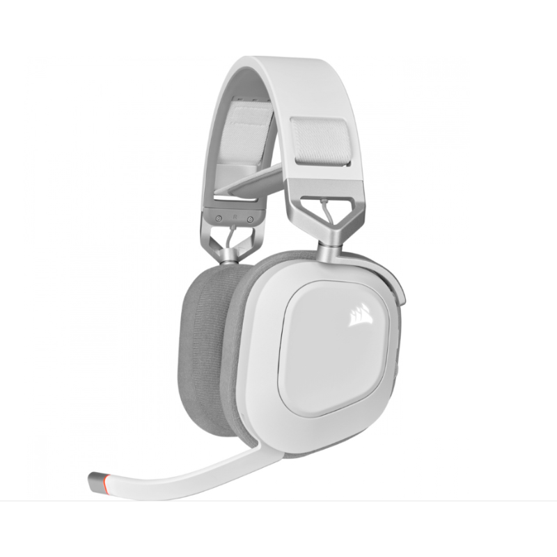 Auriculares premium para juegos HS80 RGB WIRELESS con audio espacial, color blanco