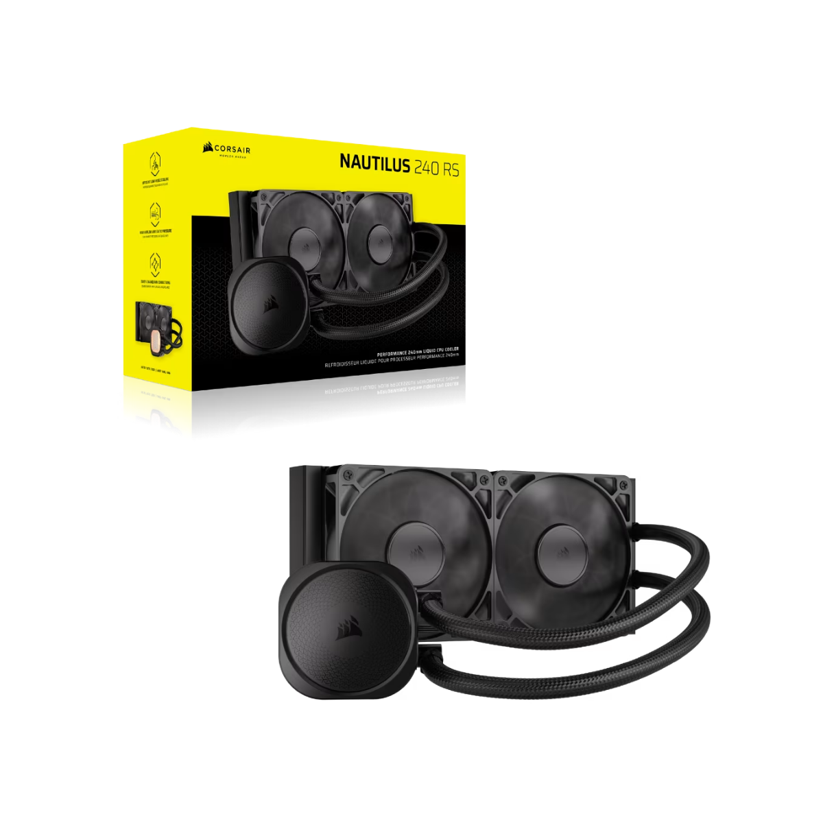 Enfriamiento Líquido Corsair Nautilus 240 RS, AIO, color negro