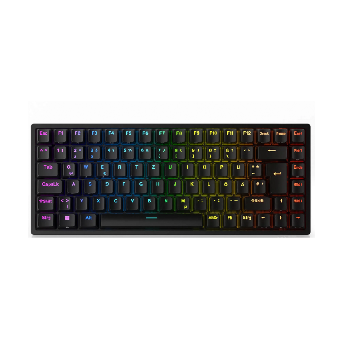 Teclado Mecánico Español Royal Kludge Rk84 Rgb 75%, Switches Red Hot Swap, color negro
