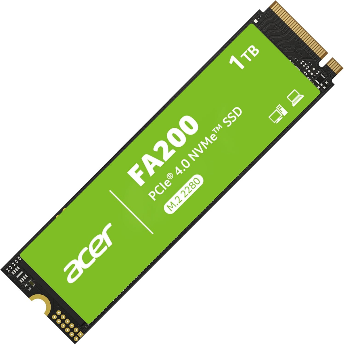 Unidad SSD Acer FA200 NVMe, 1TB, M.2, 6200 MB/s Escritura, 7200 MB/s Lectura, PCI Express 4.0