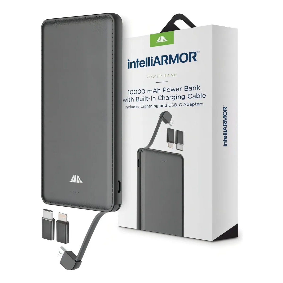 Cargador Portátil Intelliarmor IP-10M de 10,000 MAh USB Slim Power, color negro