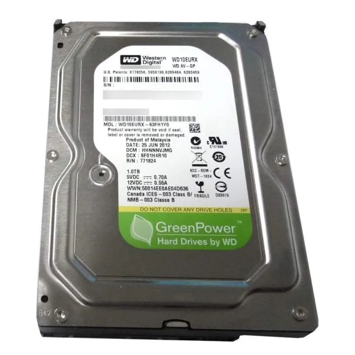 Disco Duro Western Digital WD10EURX 3.5" de 1TB, SATA III, hasta 7200 RPM