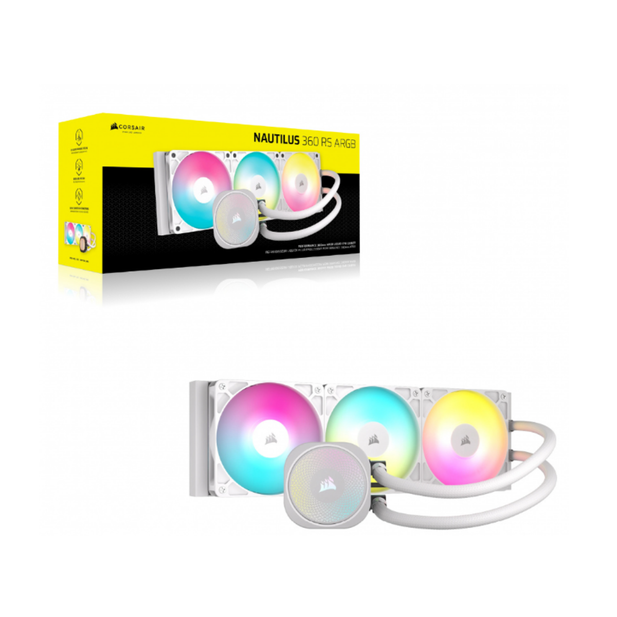 Enfriamiento Líquido Corsair Nautilus 360 RS ARGB, color blanco