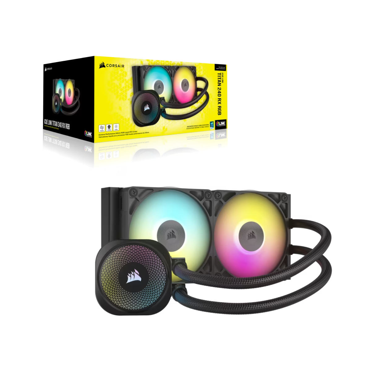 Enfriamiento Liquido Corsair iCUE Link Titan 240 RX RGB AIO, color negro