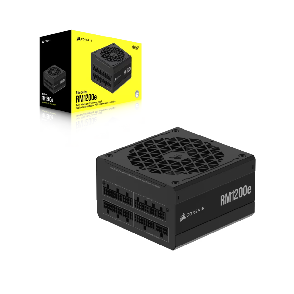 Fuente de Poder Corsair RM1200e 80 Plus Gold ATX Modular, color negro