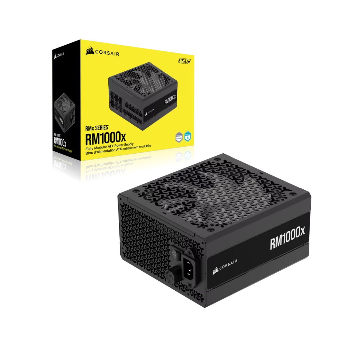 Fuente de Poder Corsair RM1000x Modular ATX 80 Plus Gold, color negro