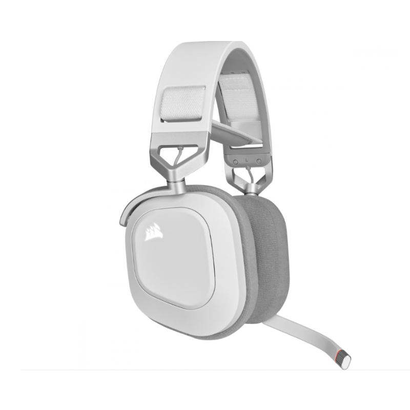Auriculares premium para juegos HS80 RGB WIRELESS con audio espacial, color blanco