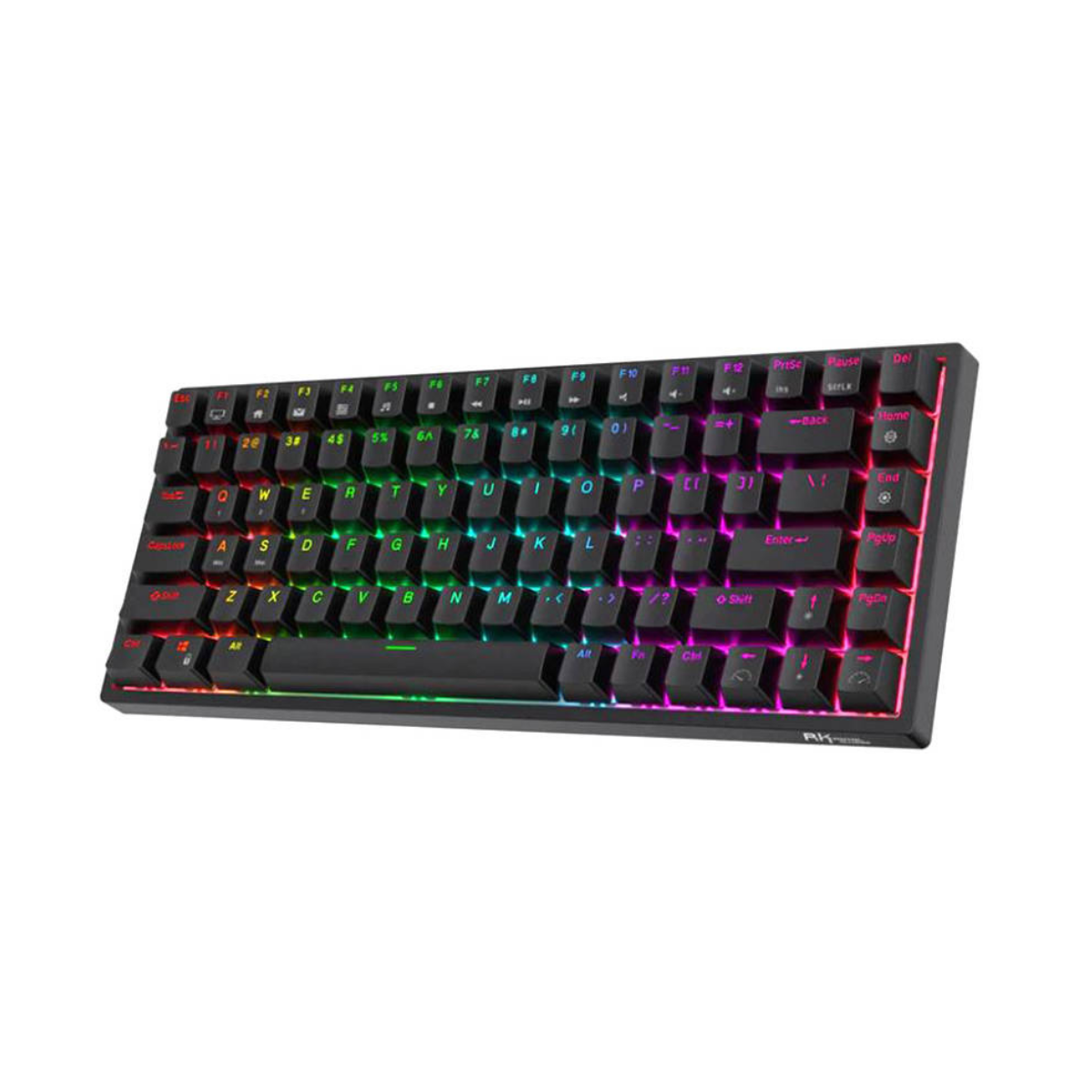 Teclado Mecánico Español Royal Kludge Rk84 Rgb 75%, Switches Red Hot Swap, color negro