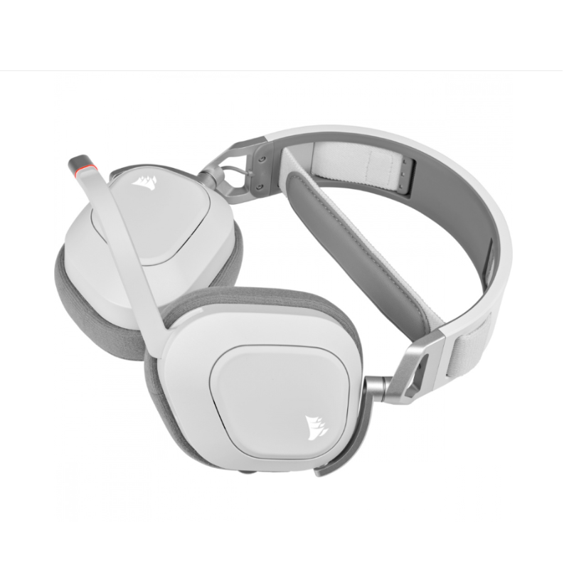 Auriculares premium para juegos HS80 RGB WIRELESS con audio espacial, color blanco