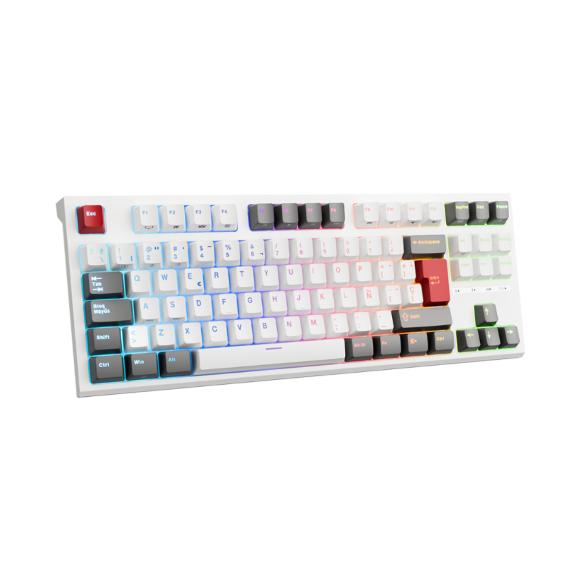 Teclado Mecánico Royal Kludge Rk R87 Español 80% Blanco Rgb