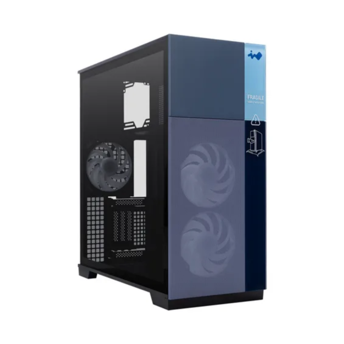 Gabinete InWin F5 Full Tower E-ATX Vidrio Templado, color negro