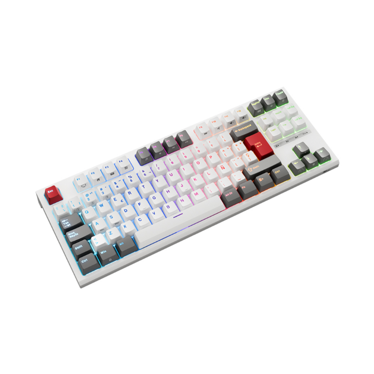 Teclado Mecánico Royal Kludge Rk R87 Español 80% Blanco Rgb