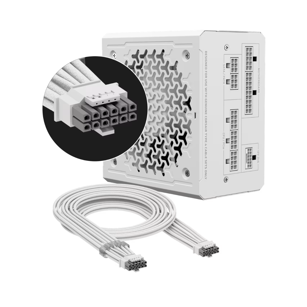 Fuente de Poder Corsair RM850e Cybernetics Gold Modular ATX, color blanco