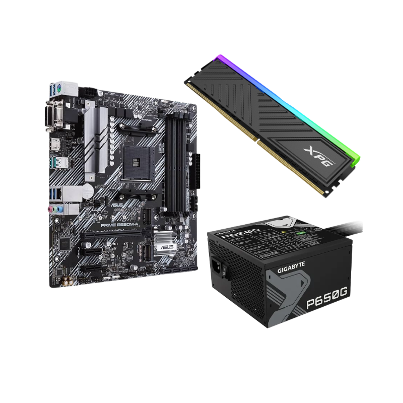 COMPUTADORA GAMING RYZEN 5 5500, 16GB, 480GB, RTX 3050, 650W 80+GOLD, WIFI