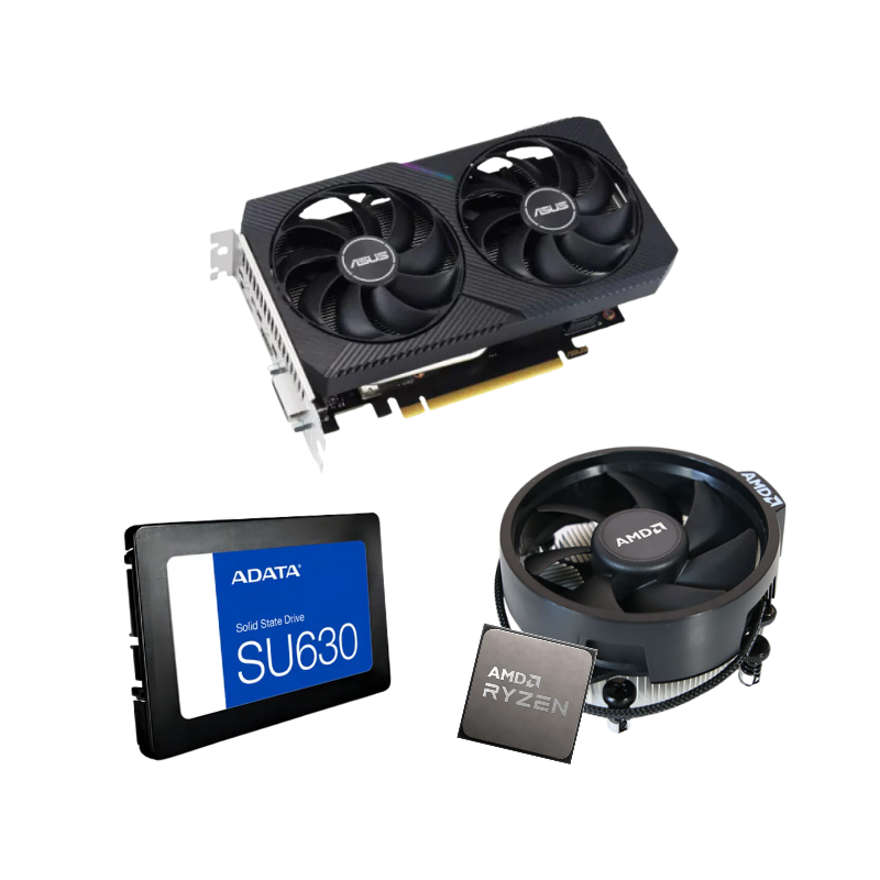 COMPUTADORA GAMING RYZEN 5 5500, 16GB, 480GB, RTX 3050, 650W 80+GOLD, WIFI
