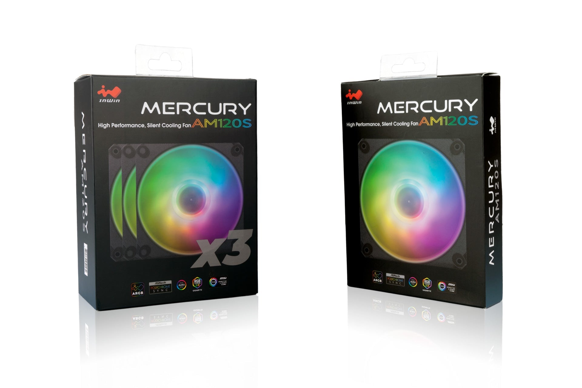 Ventilador InWin Mercury AM120S ARGB 120mm, 2000Rpm, 3pk