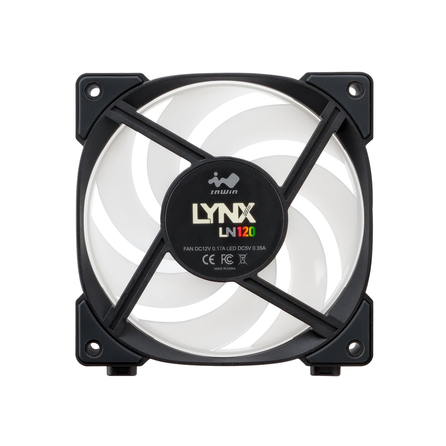 Ventilador InWin LN120 ARGB, 900-2200rpm, color negro, 3pz